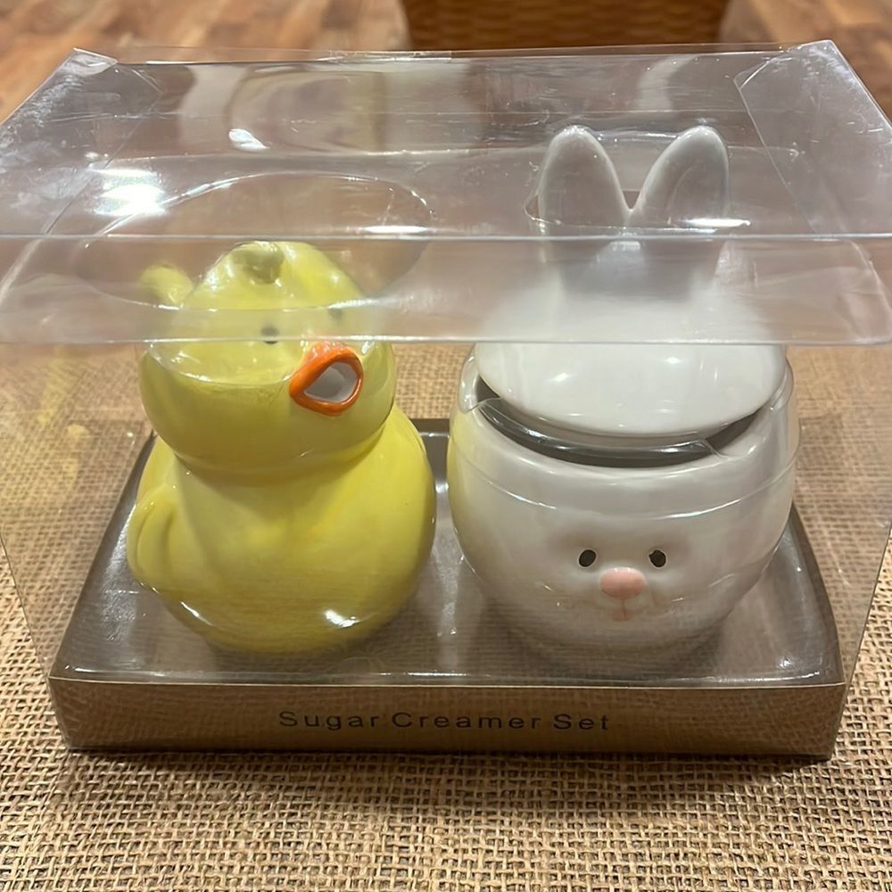 NIB Transpac Easter sugar and creamer set